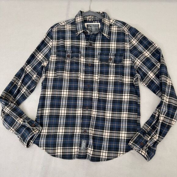 Abercrombie &‎ Fitch Mens Multicolor Plaid Flannel Button-Down Shirt Size XL - Picture 1 of 8